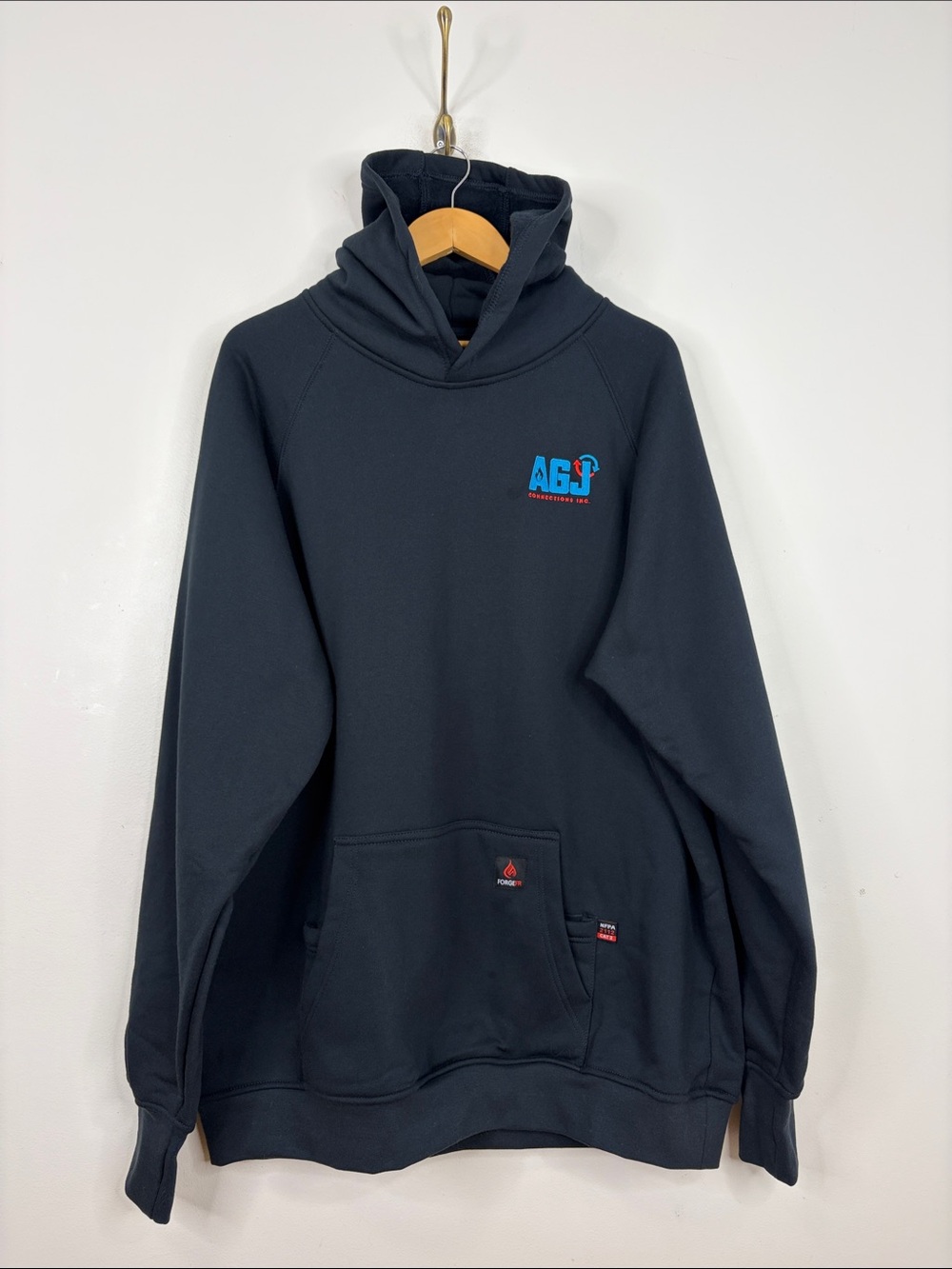 New Forge FR Pullover Hoodie Men's XL Navy Blue Cotton Fleece Workwear